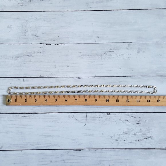 MONET Vintage Chunky Silver Tone Necklace 30-inch Bold Figaro Chunky Chain - Picture 10 of 10